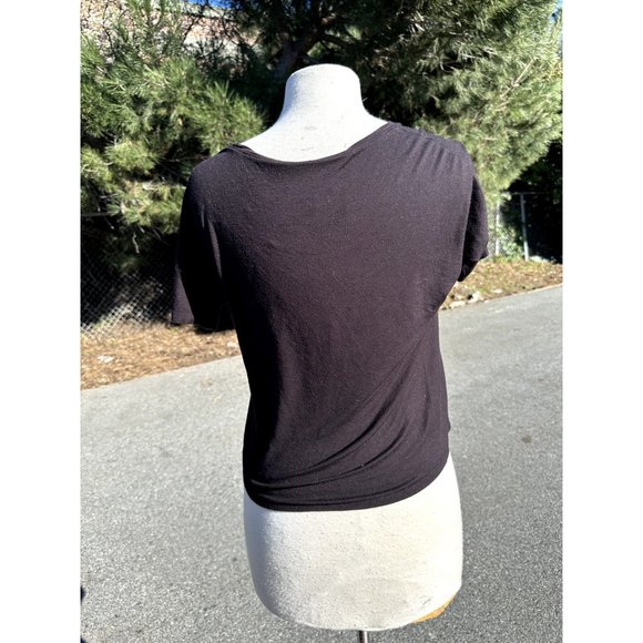 Everlane Shirt Extra Small Black Cropped Rayon Pocket Tee US Short Sleeve Womens - Picture 2 of 7